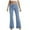 Blue, variant on JIKNTTR Women's Capri Pants Flare Jeans Bottom Jeans High Waisted Stretchy Wide Leg Bootcut Jeans Split Hem Jeans Trendy Denim Pants