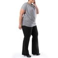 thumbnail image 3 of Wright's Women's Plus Size Draped Front Cowl Neck Short Sleeve Blouse Top, Size 1X-5X, 3 of 7
