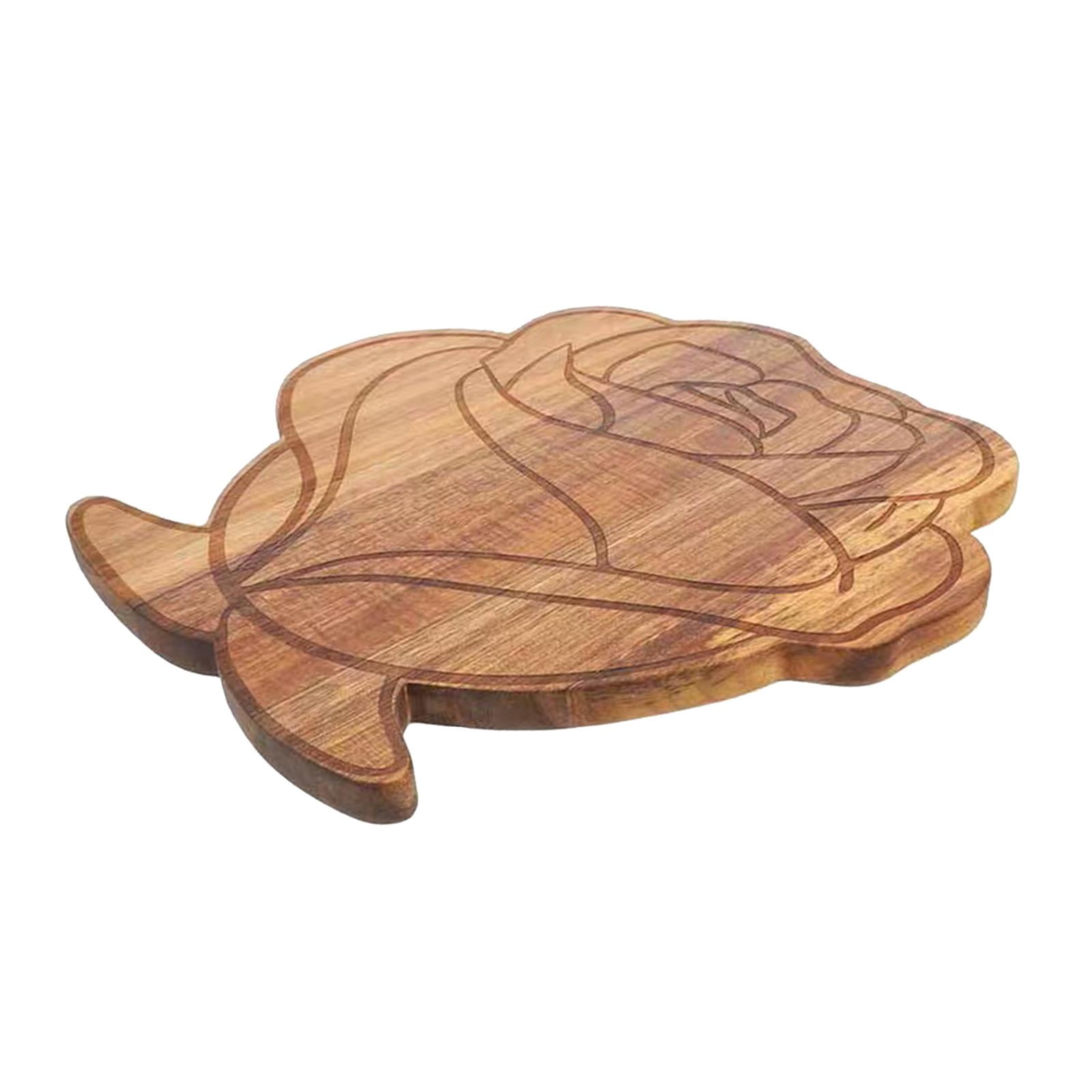 Fiocias Flower Shaped Cutting Board Wood Bread Board Portable Chopping Board for Cutting