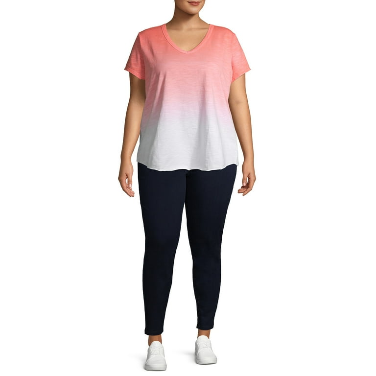 Terra & Sky Women's Plus Size Pull On Jegging Jean, 28 Inseam, 2-Pack