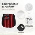 thumbnail image 4 of Balery Nautical American Flag Pattern Women's Running Shorts with Liner 2 Pockets Elastic Workout Athletic Gym Yoga Shorts-XX-Large, 4 of 7