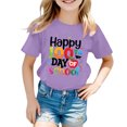 thumbnail image 1 of PMVFHDE Hauts pour Filles T-Shirts pour Filles T-Shirts Décontractés pour Filles T-Shirts Amples pour Filles et Garçons Col Rond Manches Courtes T-Shirt d'Été Décontracté Violet, 1-2 Ans, 1 of 4