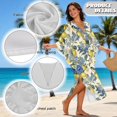 thumbnail image 6 of Xixirimido Bird Lemon Floral Print Women's Kaftan Dresses Plus Size Beach Cover Up V-Neck Batwing Sleeve Swimsuit Coverup Summer Caftan Dress, 6 of 7