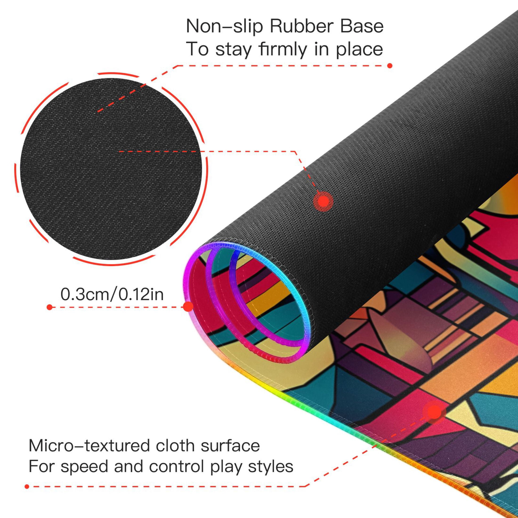 Wireless Charging Mouse Pad Large RGB Gaming Desk Mat 13 Light Modes Mousepad 31.5x11.8 Abstract Skyline