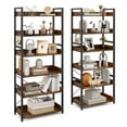 thumbnail image 1 of Costway 2 PCS 6-Tier Bookshelf Open Display Shelves Storage Rack Metal Frame with 4 Hooks, 1 of 10