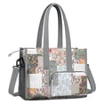 thumbnail image 2 of Teacher Tote Bag,Pioneer Flower Floral Print Pattern Teacher Utility Tote Bag,Large Work Tote Bags for Women with Multiple Pockets,Top Zipper Closure,13.8x10.6x6.7 Inch, 2 of 5