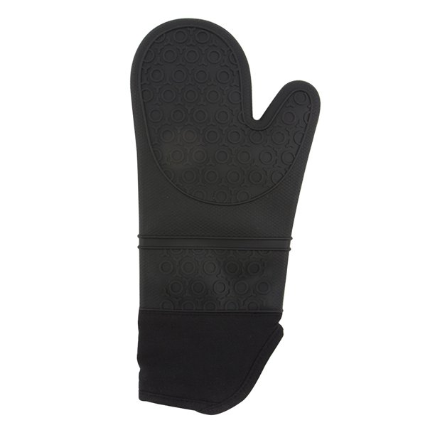 Bearachild 1 par de guantes de horno para hornear, guantes de silicona con aislamiento térmico, manoplas aislantes, negro, plano Cocina y Comedor negro Tipo 2 Bearachild HA002979-09