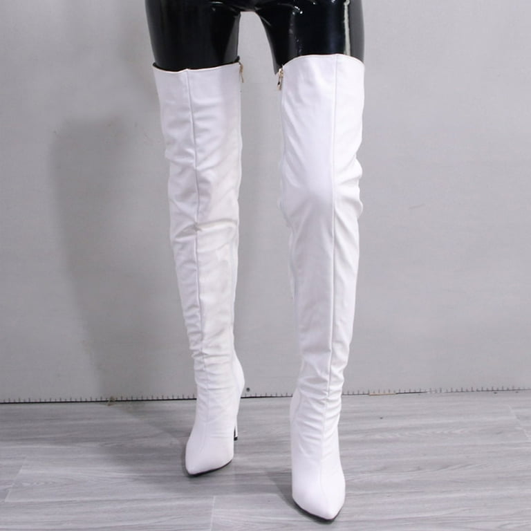 Tuobarr High Heels Women's Color Boots Sexy Pointed Zipper High