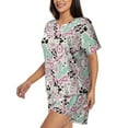 thumbnail image 2 of Fotbe West Cowgirl Disco Print Pajama Set for Women 2 Piece Loungewear Short Sleeve Tops and Shorts Set Soft Sleepwear-4X-Large, 2 of 7