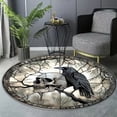 thumbnail image 6 of Round Area Rug, Moon Skull Raven Non-Slip Floor Mat, Soft Washable Carpet for Living Room Bedroom Decor 24 Inch, 6 of 6