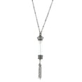 thumbnail image 3 of 1928 Jewelry Glass Vial With Blue Crystal Stone Tassel Pendant Necklace For Women 30 Inches, 3 of 4