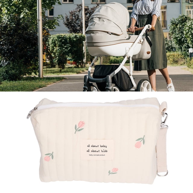 Bolsa De Pañales Para Bebés Multifuncional, Organizador Portátil Para Cochecito Con Patrón Para Niños Y Niñas, Bolsa De Almacenamiento De Tela De Algodón De 24x20cm.