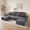 Gray, variant on Xiweot 133" Cloud Boneless Sectional Couch, Modular Sectional Sofa with Chaise, U Shaped Memory Foam Corduroy Couch with Cup Holders & Side Pockets, No Assembly Deep Seat Sofa for Living Room, Black