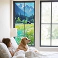 thumbnail image 2 of Blue Green Forests Window Privacy Film, Spring Oil Painting Daisy Nature Landscape Static Cling UV Sun Blocking Tint Film Heat Control Windows Films for Bedroom Bathroom, Window Stickers 23.6"x59", 2 of 7