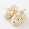 thumbnail image 2 of Bainana Girls Walking Shoes Strawberry Print Anti Sole Loafers Shoes Casual Breathable Spring Baby Sock Sneaker Yellow Size 6-12 Months, 2 of 3