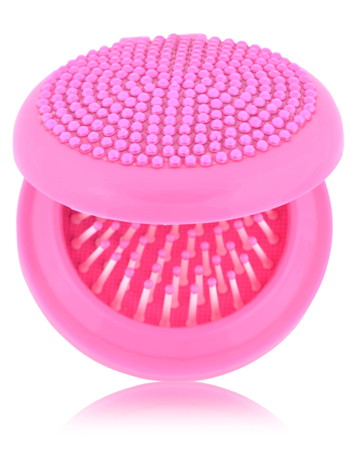Disney Encanto Girl's Flashing LCD Pink Silicone Watch with Matching Compact Brush 2 Piece Set
