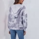 thumbnail image 4 of Suéter con capucha y bolsillo teñido anudado con cuello en V de moda informal para mujer Fridja ghj987+3193, 4 of 4