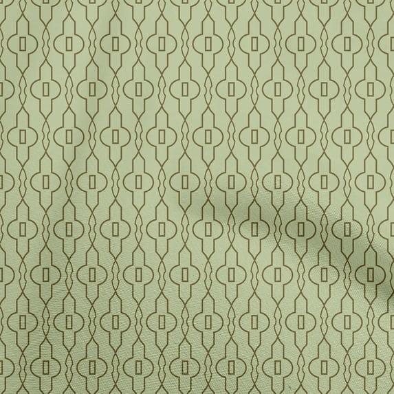oneOone Cotton Poplin Light Green Fabric Geometric Fabric For Sewing Printed Craft Fabric By The Yard 42 Inch Wide