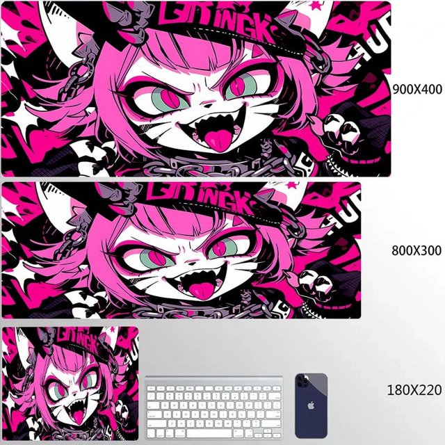 Xxl Pink Anime Mouse pad Cat Pc Gamer Mousepad Cute Girl Desk Mat Non-slip Speed Large Gaming Mouse Mat Rubber Keyboard Desk pad
