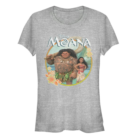 Junior's Moana & Maui Circle  Graphic T-Shirt