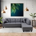 thumbnail image 1 of Star Home Living Corp Simon Tissu de Lin Face Droite Sectionnelle en Gris, 1 of 9