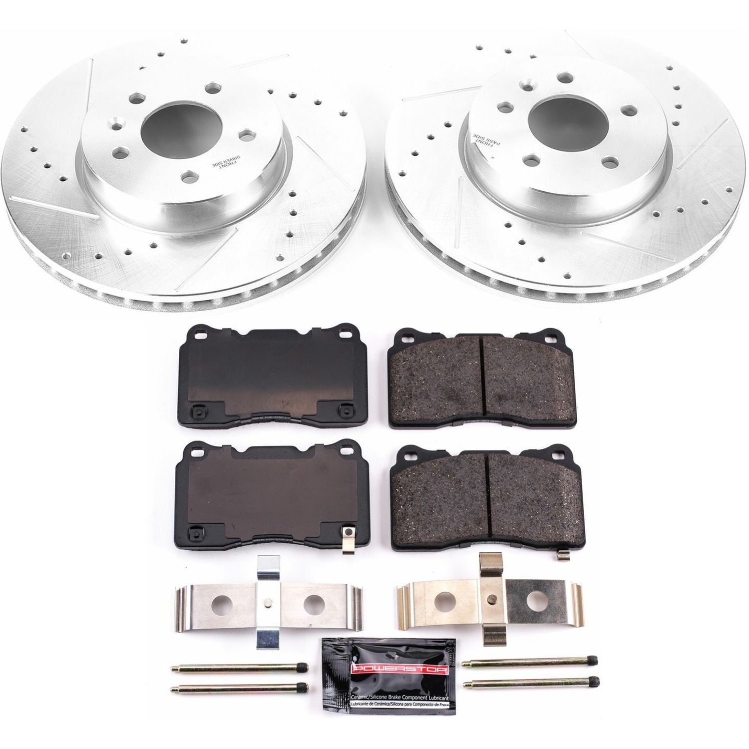 PowerStop Front Z23 Evolution Sport Carbon-Fiber Ceramic Brake Pad and Drilled & Slotted Rotor Kit Fits: CADILLAC Select Models K6389