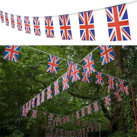 Dvkptbk Banners UK Decorative Party Banners PVC Bunting Banner Garden Party Decorations 20pcs 5.5m Home Decor on Clearance
