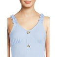 thumbnail image 4 of No Boundaries Juniors Rib Button Front Tank Top, 4 of 5