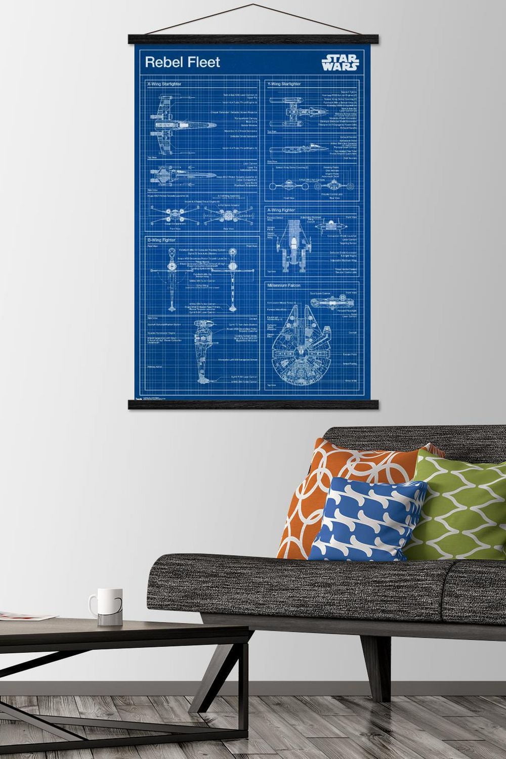 Star Wars: Saga - Rebel Blueprint Wall Poster, 22.375" x 34"