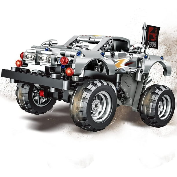 VATOS Pull Back Building Toy for Boys,Engineering Monster Truck OffRoad Buggy Set Construction