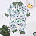 thumbnail image 5 of larppty Newborn Baby Boy Western Clothes Cow/Horse Print Romper Jumpsuit Long Sleeve Button Up Collared Bodysuit Outfit, 5 of 6