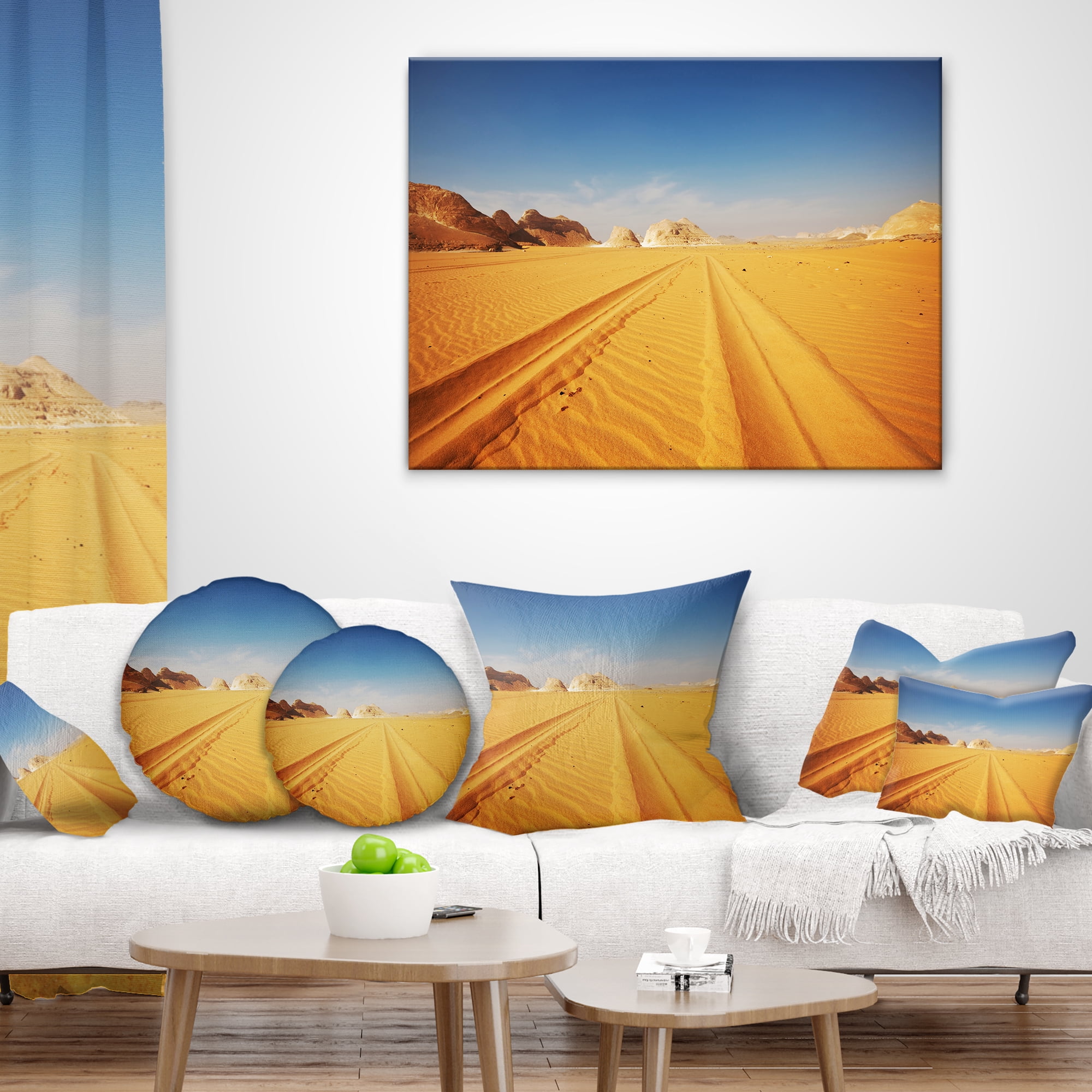 Designart 12" x 20" Multi-color Landscape Polyester Throw Pillow
