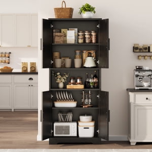 Pantry Cabinet,70" Tall Kitchen Pantry Cabinet with Doors and Adjustable Shelves, Freestanding Cupboard, Tall Storage Cabinet for Bathroom, Dining Room, Living Room