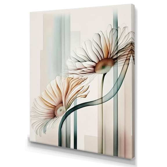 Designart White Gerber Flowers Hyperrealistic IV Canvas Wall Art