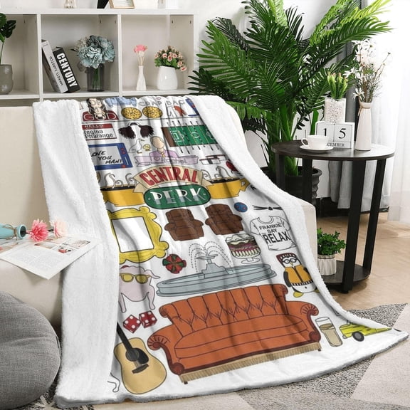 Friends Blanket Fleece Throw Blanket,Soft Warmer Flannel Blanket,Double-Layer Printed Blanket for Couch,Bedding,Sofa,Living Room and Camping 50"X40"