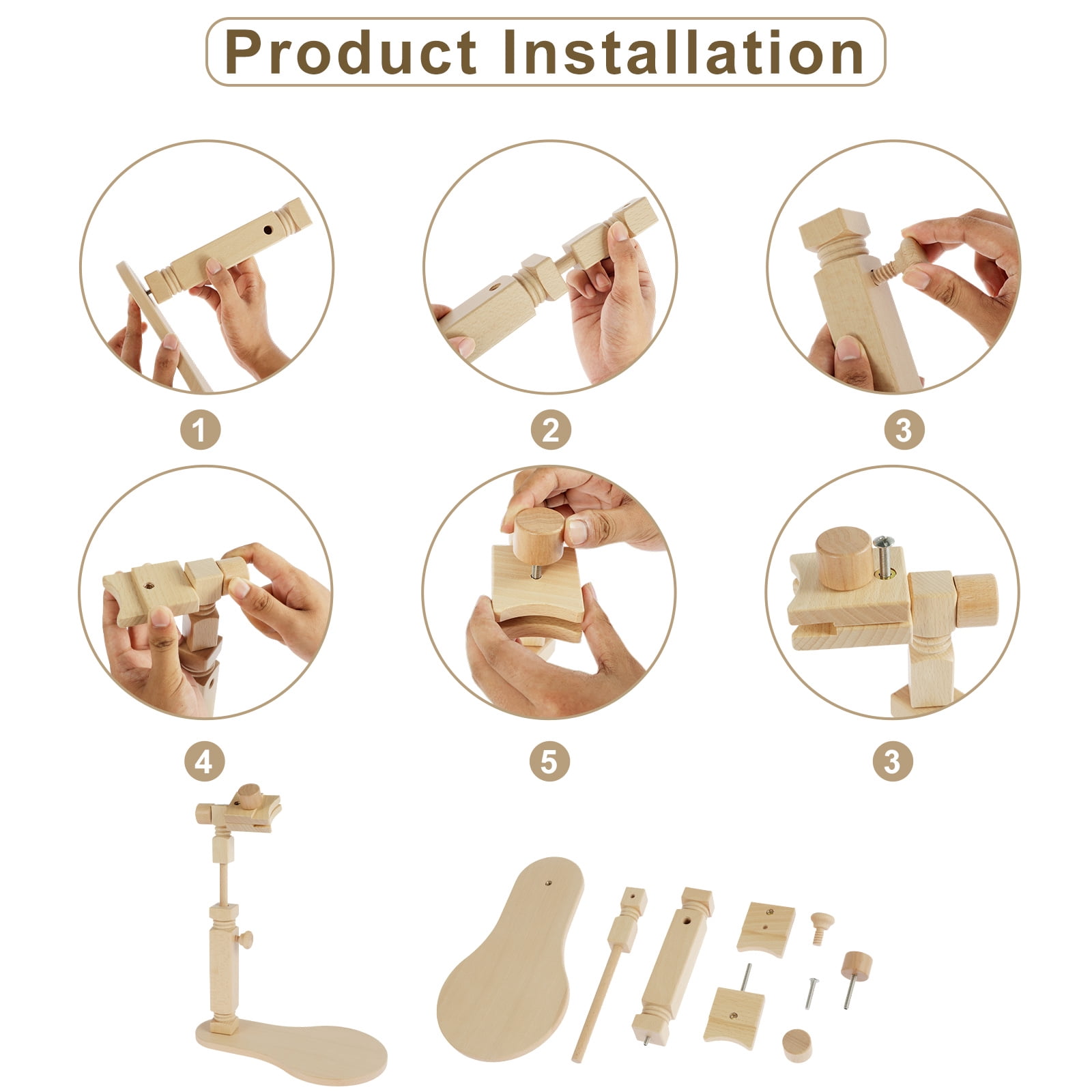 Toorise Wooden Embroidery Stand Adjustable Embroidery Hoop Stand Hands-Free Cross Stitch Stand 360° Rotated Embroidery Hoop Holder Cross Stitch Holder for DIY Craft Needlework Projects