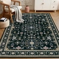 thumbnail image 3 of 6x9 Area Rugs Living Room Rug: Washable Vintage Boho Medallion Rug No Slip Stain Resistant Soft Carpet Indoor Floor Large Carpets for Bedroom Dining Room Farmhouse Nursery Hallway Home Office Black, 3 of 18