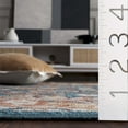 thumbnail image 6 of SAFAVIEH Samarkand Ciera Oriental Area Rug, Turquoise/Rust, 9' x 12', 6 of 12