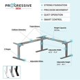 thumbnail image 3 of Progressive Desk Corner 78x71 Adjustable Height Standing Desk, Grey Frame, Dark Cherry, 3 of 5
