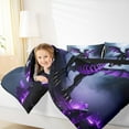 thumbnail image 4 of Erosebridal Purple Black Dragon Bedding Sets Full with Comforter,Western Fantasy Theme Duvet Insert,Cartoon Animal Comforter Sets Full Size,Breathable Room Decor Reversible，3pcs, 4 of 8