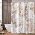thumbnail image 5 of Cortina de ducha de mármol, cortina de ducha de baño blanca dorada gris abstracta, cortina de ducha de mármol irregular de arte moderno para decoración de baño, 5 of 5