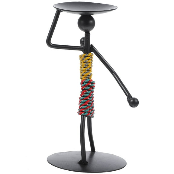 Abstract African Figurine Candlestick Tea Light Candle Holder Tabletop Decorative Candle Stand