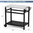 thumbnail image 4 of Outdoor Prep Cart Dining Table for Pizza Oven; Patio Grilling Backyard BBQ Grill Cart, 4 of 7