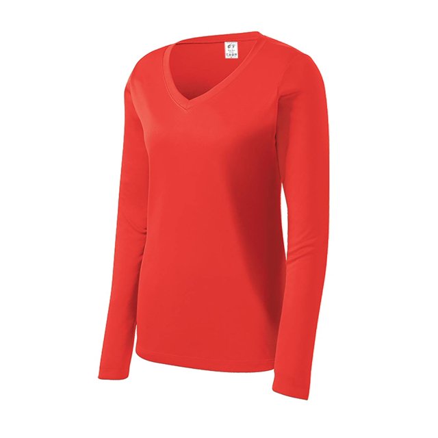 Gravity Threads T-Shirt à Manches Longues pour Femmes - Corail Chaud - Petit