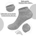 thumbnail image 2 of Women Bamboo Ankle Socks Thin Soft Low-Cut Lightweight Breathable Sock 5 Pairs (Grey,Medium), 2 of 5