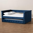 thumbnail image 2 of Bowery Hill Mid-Century Velvet Queen Daybed with Trundle in Blue, 2 of 11