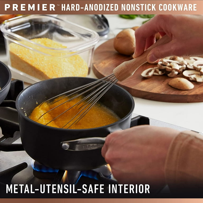 Premier Hard Anodized Non-Stick Deep Skillet with Cover, 13