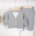 thumbnail image 5 of Baby Boy Fall Winter Clothes Toddler Kids Solid Outfits Long Sleeve Sweatshirt Tops + Joggers Pants Set Grey,12-18 Months, 5 of 8