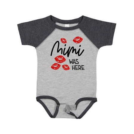 

Inktastic Mimi Was Here Red Kisses Gift Baby Boy or Baby Girl Bodysuit