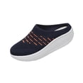 thumbnail image 2 of Domzle Slip-On Mules Sneakers for Women Backless Knit Comfortable Lightweight with Arch Support Walking Shoes for Travel House Office Dark Blue 42, 2 of 4